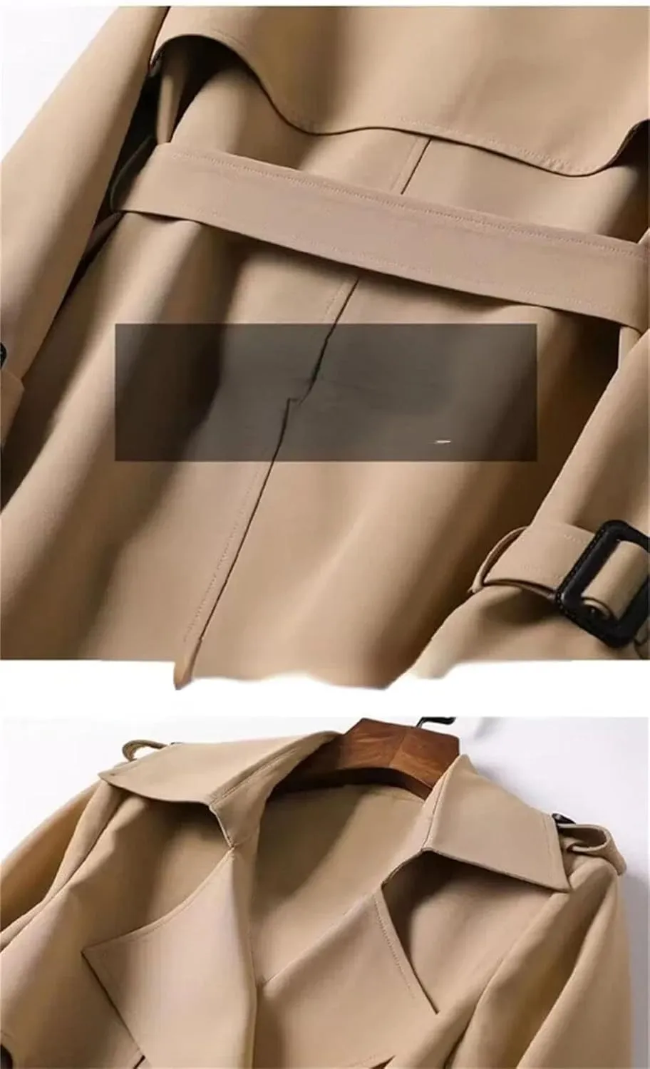 Adhdyuud Women With Belt Trenchcoats Street Loose Double Breasted Long Coat Solid Business Outerwear