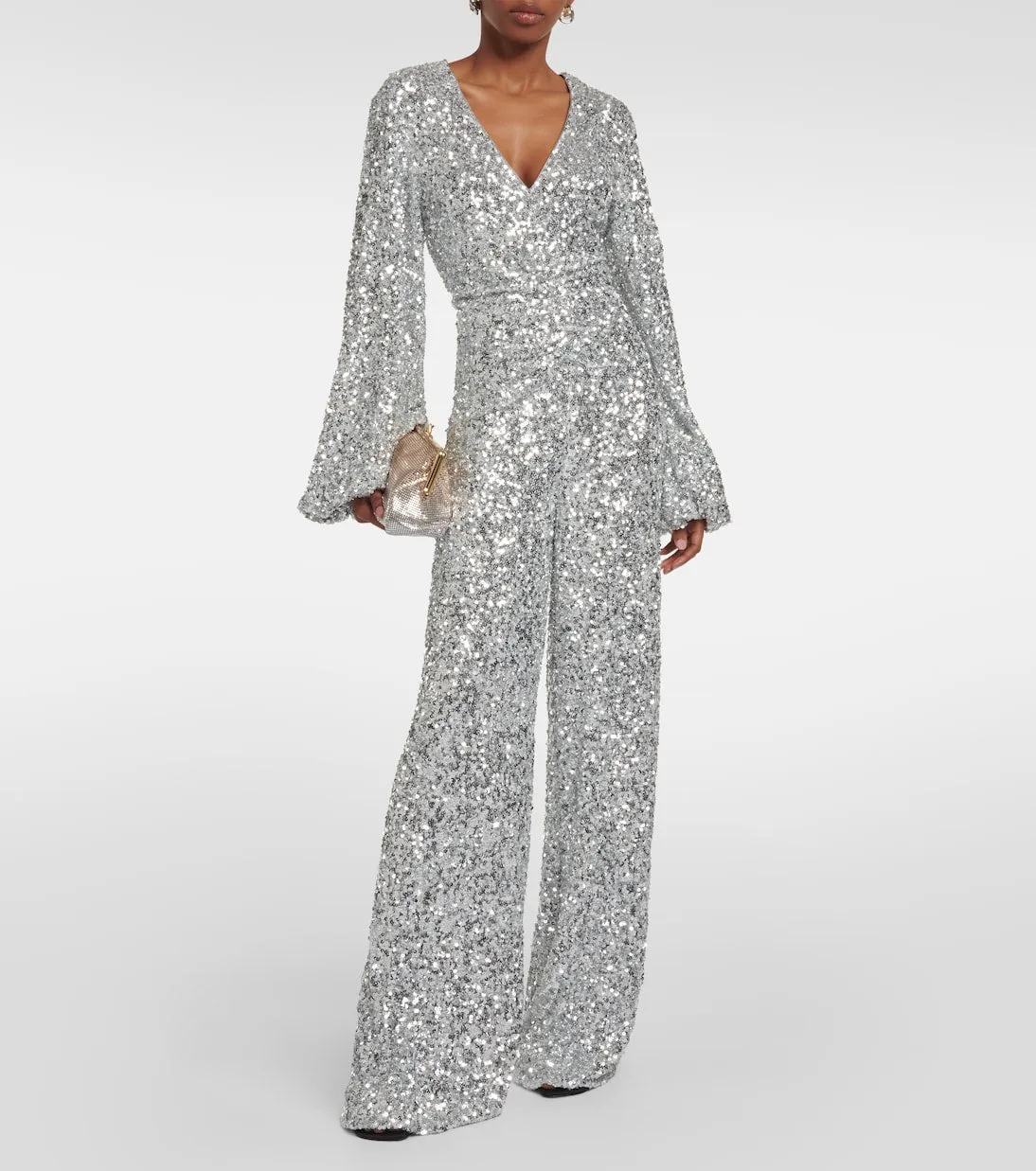 Birger Christensen Rotate sequin jumpsuit, silver