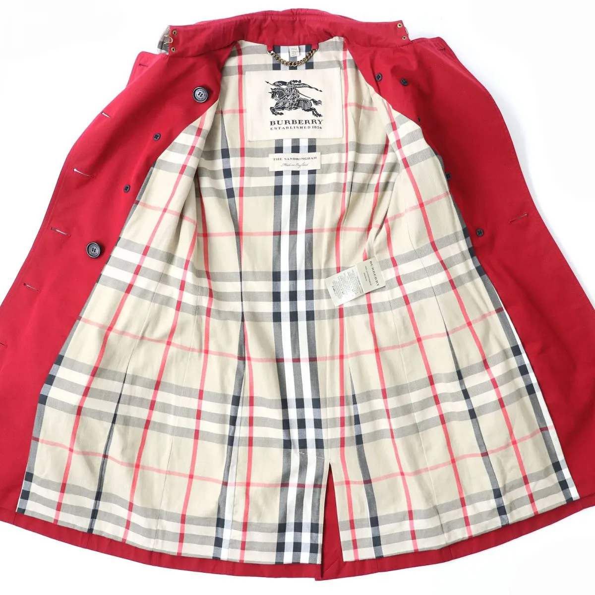 Burberry Sandringham Trench Coat Red 36