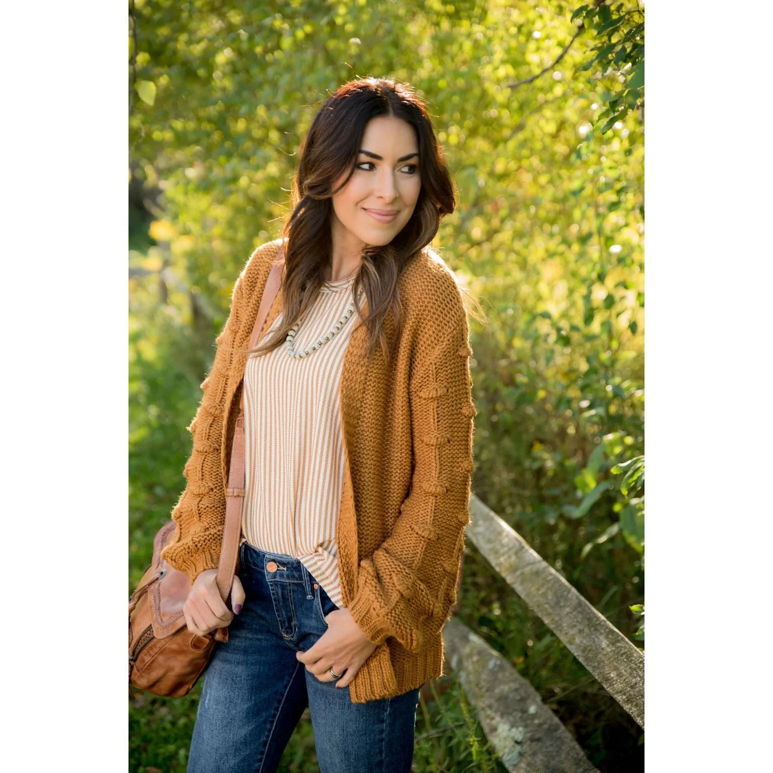 Knitted Detailed Sleeve Cardigan