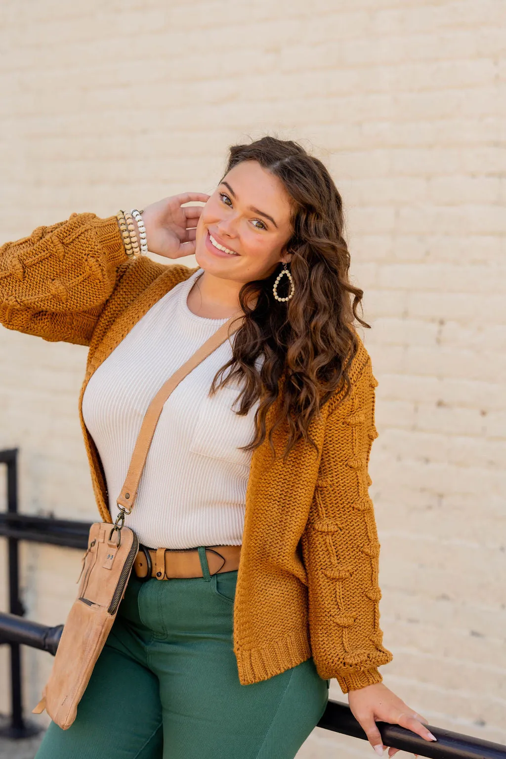 Knitted Detailed Sleeve Cardigan