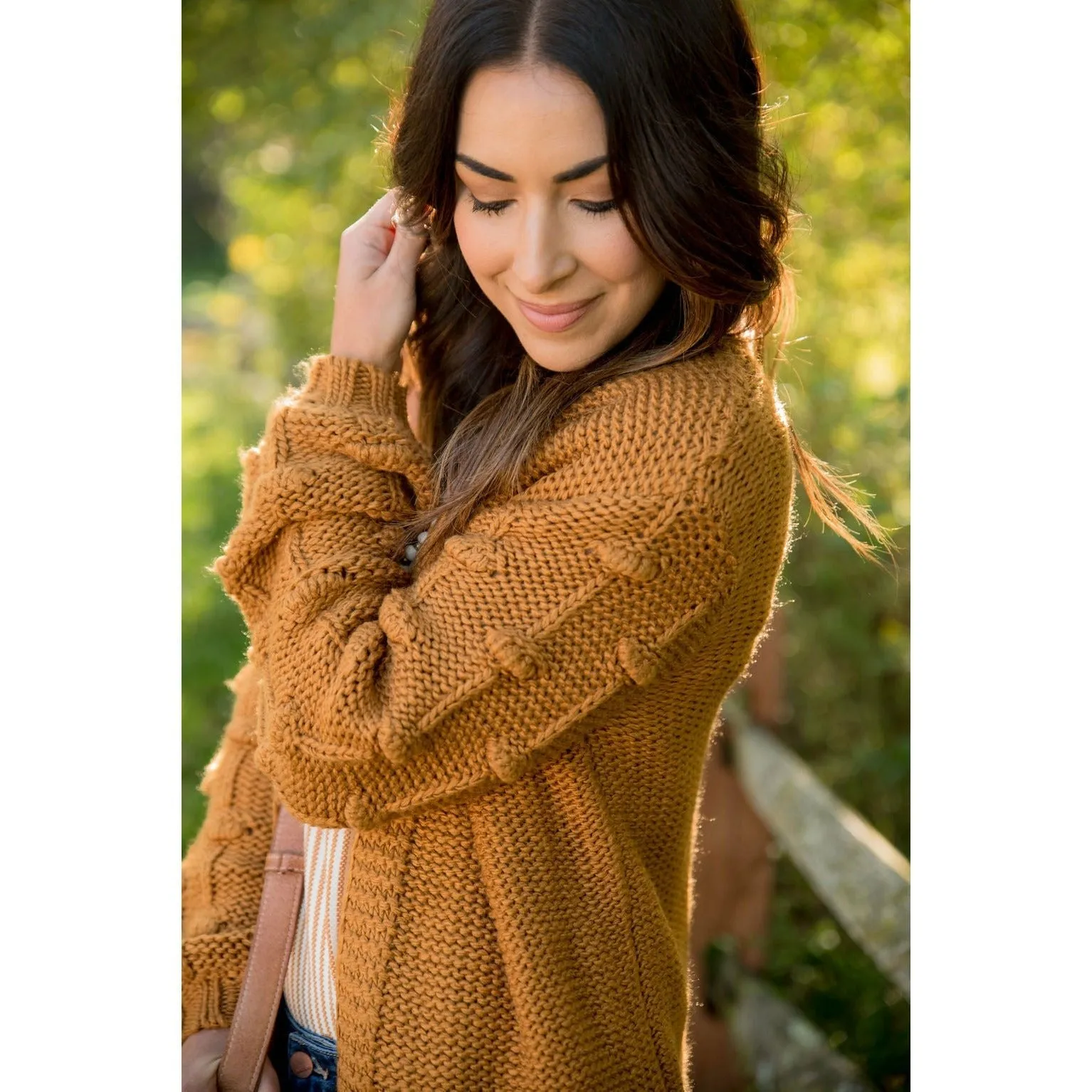 Knitted Detailed Sleeve Cardigan