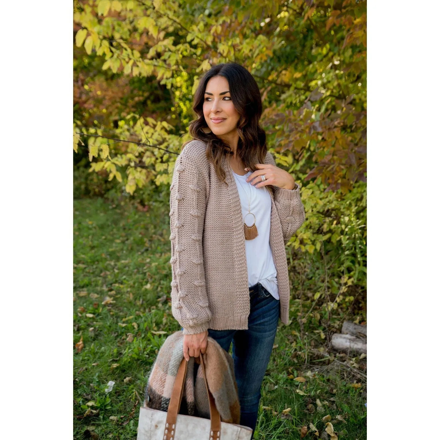 Knitted Detailed Sleeve Cardigan