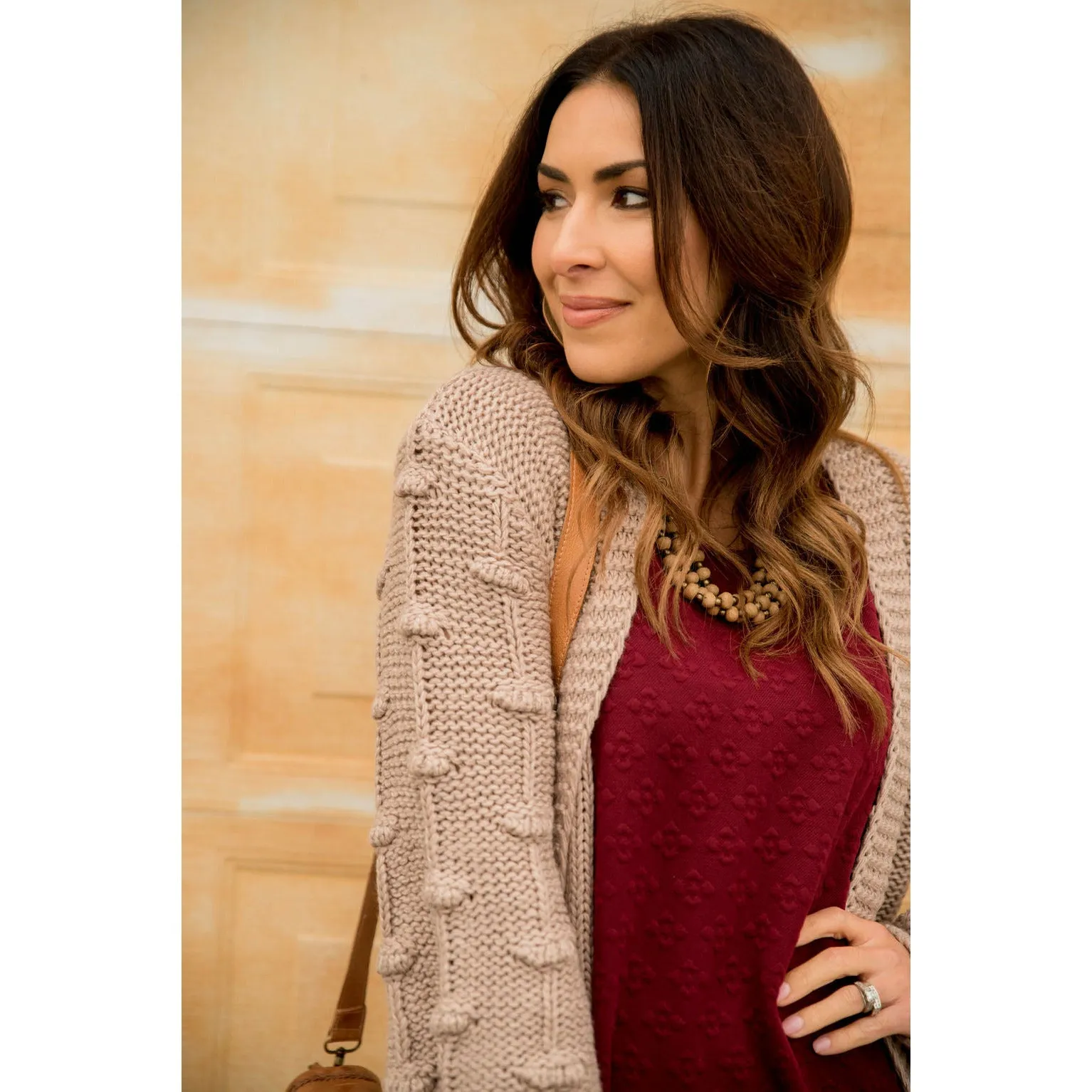 Knitted Detailed Sleeve Cardigan