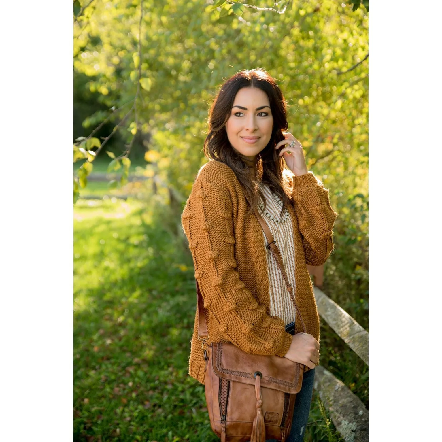 Knitted Detailed Sleeve Cardigan