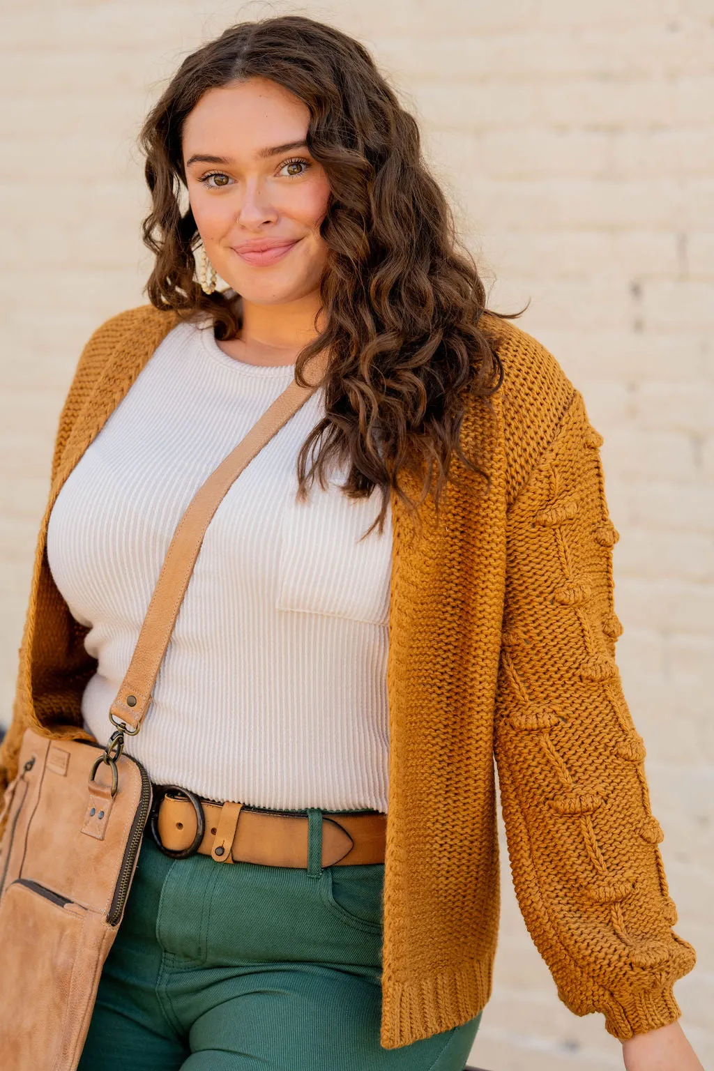 Knitted Detailed Sleeve Cardigan