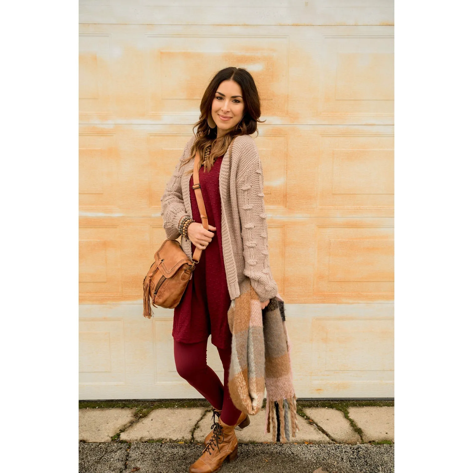 Knitted Detailed Sleeve Cardigan