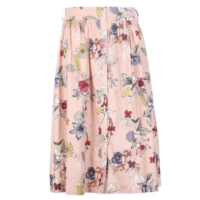 Lace-up Floral Skirt