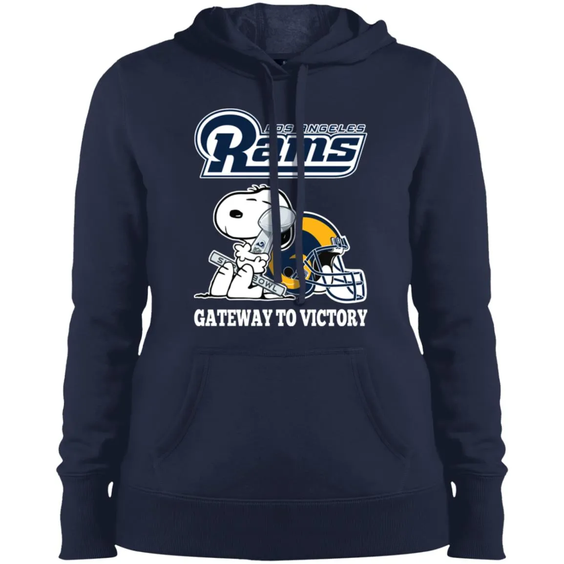 Los Angeles Rams Gateway To Victory Super Bowl 2019 Snoopy Football Nfl Women Hooded Sweatshirt