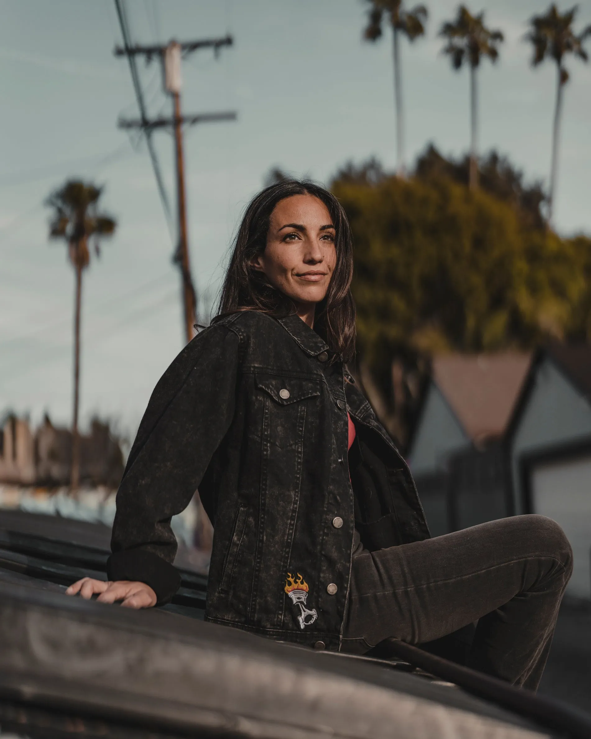 'Melrose Honda' Black Wash Denim Jacket