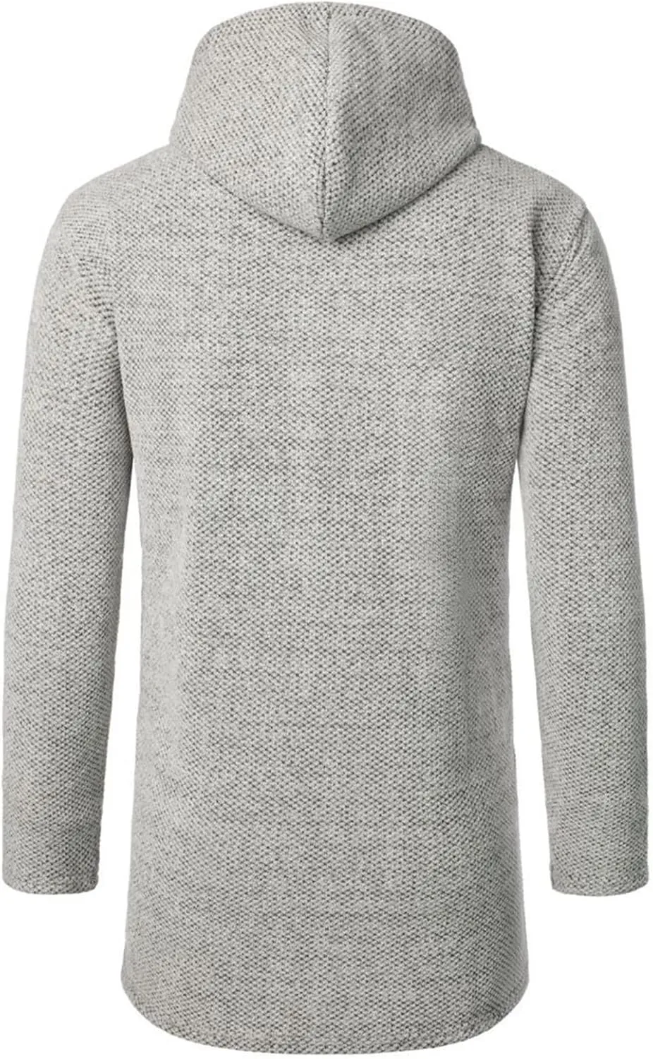 Men's Wool Blend Jacket Slim Mid Lenght Sherpa Lined Thicked Hooded Coats Casual Plush Fleece Winter Warm Overcoats