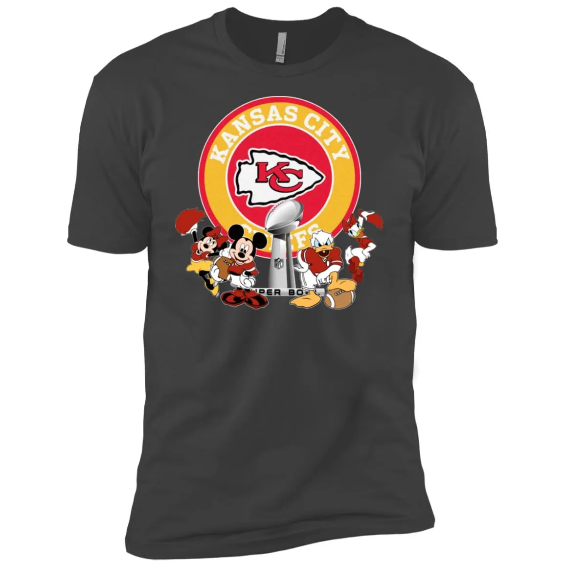 Nfl – Kansas City Chiefs Super Bowl 2019 Mickey Mouse Minnie Mouse Donald Duck Daisy Duck Football Men Short Sleeve T-Shirt