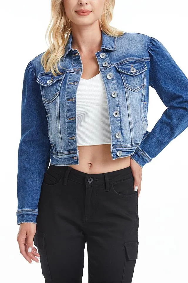 Puffy Sleeve Denim Jacket