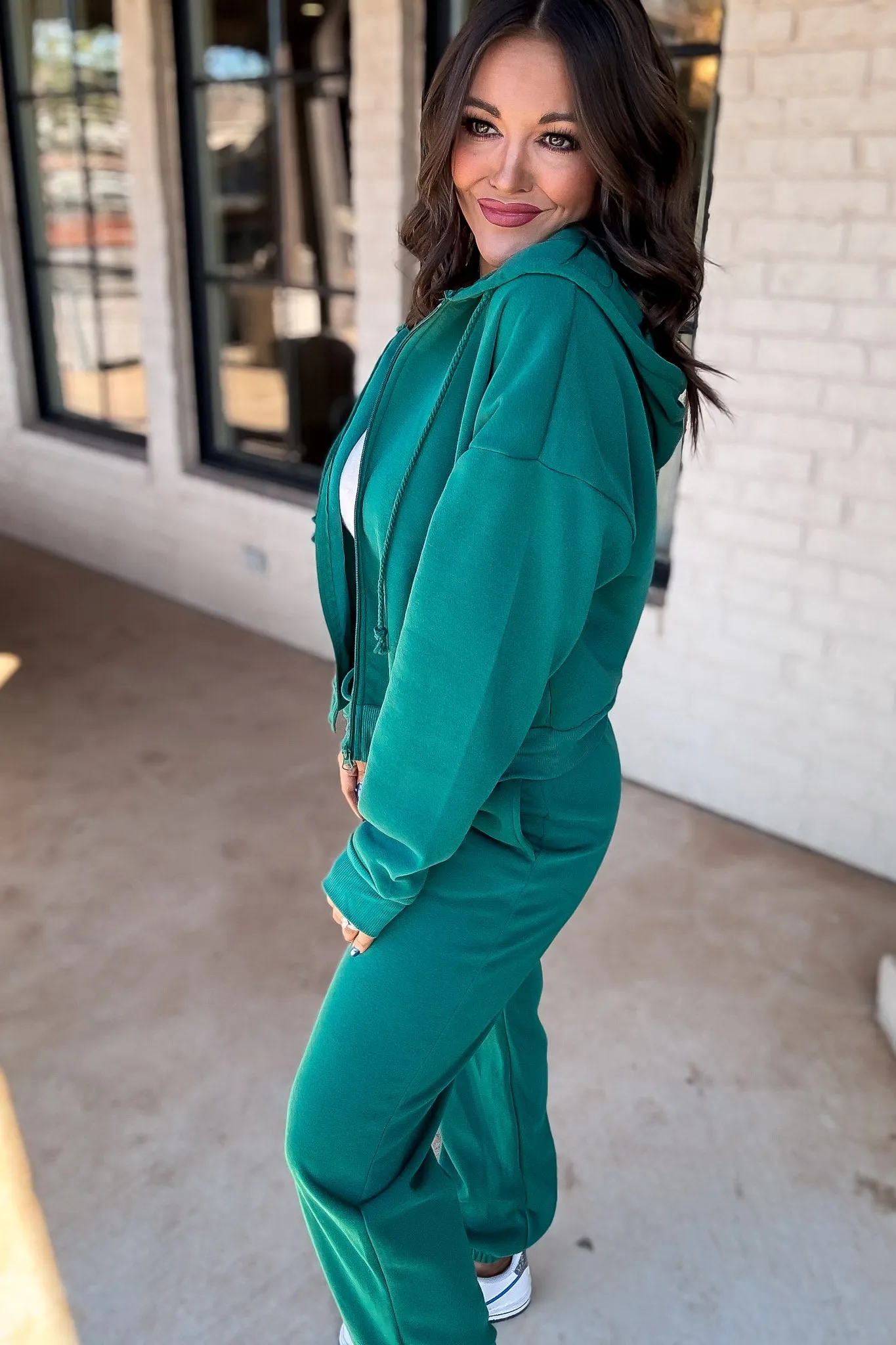 So Popular Peacock Basic Fleece Zip Up Hoodie