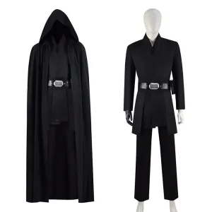 Star Wars Luke Skywalker Cosplay Costume Adult Jedi Luke Black Cloak Cape Outfit