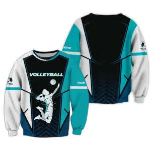 Volleyball Signature Personalized Name 3D Sweatshirt Hoodie Christmas Shirt