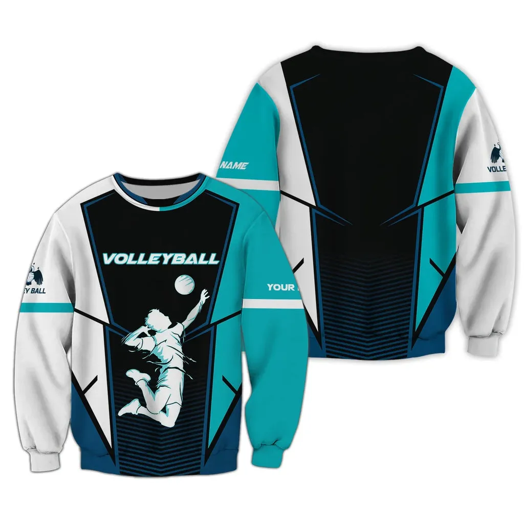 Volleyball Signature Personalized Name 3D Sweatshirt Hoodie Christmas Shirt